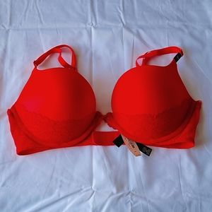 Victoria Secret Very Sexy Padded Demi 36D Red Lace